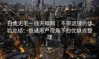 白虎无毛一线天暗网｜不带滤镜的体验总结：普通用户视角下的优缺点整理