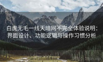 白虎无毛一线天暗网不完全体验说明：界面设计、功能逻辑与操作习惯分析