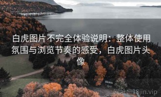 白虎图片不完全体验说明：整体使用氛围与浏览节奏的感受，白虎图片头像