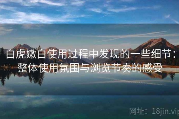 白虎嫩白使用过程中发现的一些细节：整体使用氛围与浏览节奏的感受