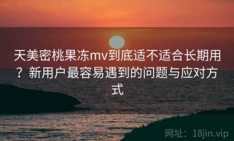 天美密桃果冻mv到底适不适合长期用？新用户最容易遇到的问题与应对方式