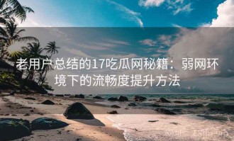 老用户总结的17吃瓜网秘籍：弱网环境下的流畅度提升方法