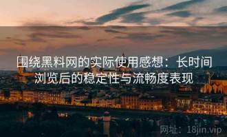 围绕黑料网的实际使用感想：长时间浏览后的稳定性与流畅度表现