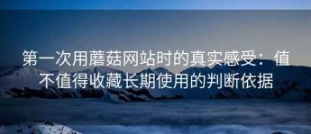 第一次用蘑菇网站时的真实感受：值不值得收藏长期使用的判断依据
