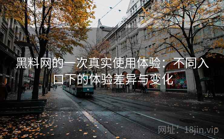 黑料网的一次真实使用体验：不同入口下的体验差异与变化